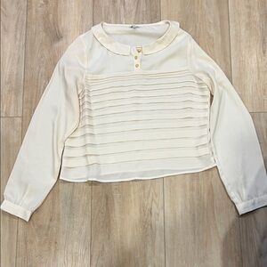 Love Cream Pleated Women's Blouse
